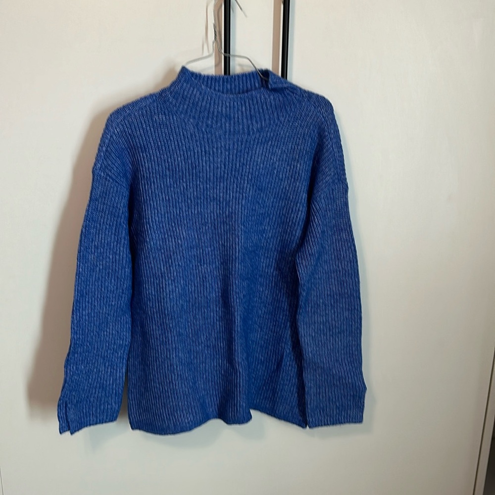 Blue Mock Neck Sweater; LOFT - size - XS - NWT